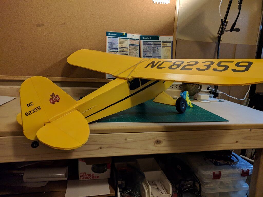FT Simple Cub Painted Yellow with Black Vinyl Decals Finished Rear View